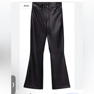 Zara faux leather cropped flare pants